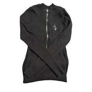 Baby Phat Forever 21 Black Zip Up Sweater Classic Knit